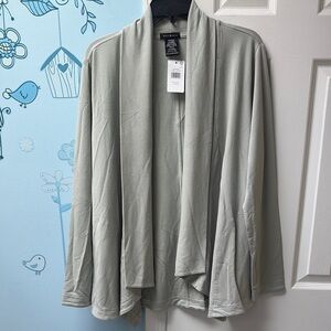 NWT Max & Mia Light Olive Open Front Drape Modal Soft Cardigan Women's Size XL !